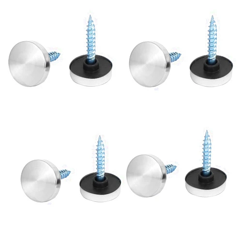 uxcell 16mm Dia 304 Stainless Steel Round Cap Nails Decorative Mirror Screws 8PCS