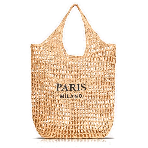 Pleneal Straw Beach Bags for Women - Women Beach Handmade Woven Tote Bag, Summer Mesh Hollow Shoulder Bag for Holiday