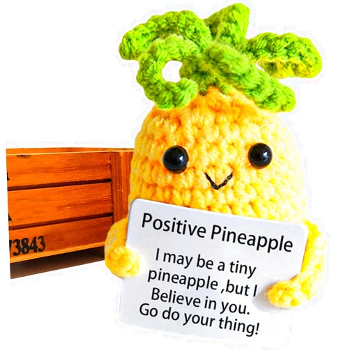 Avgiedy Funny Gifts, Emotional Support Pineapple, Handmade Crochet Pineapple Knitted Doll Gifts for Women, Boys, Girls.