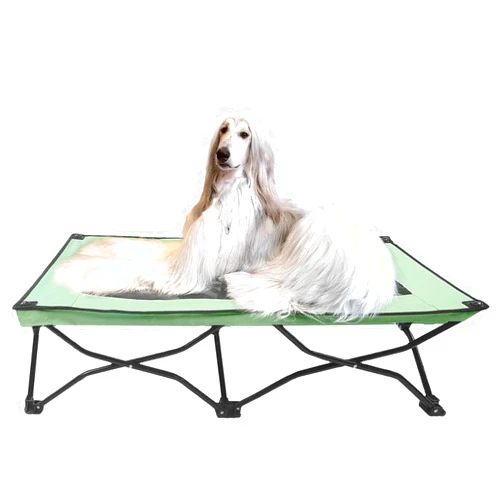 YEP HHO 47 Inches Long Elevated Folding Pet Bed Cot Travel Portable Breathable Cooling Textilene Mesh Sleeping Dog Bed (47 Inch (Pack of 1), Neon-Green)
