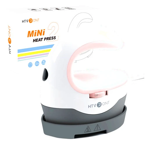 HTVRONT Heat Press Mini Heat Press Machine, Small Heat Press Portable Iron Press Machine for T Shirts, Hats, Heating Transfer Projects (Pink)