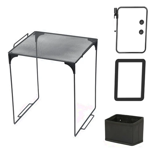 Wanapure Locker Organizer Kit, Locker Shelf for Work,Mesh Metal Locker Accessories for Office,Locker Decor with Magnetic Acrylic Mirror,Back to School Locker Shelf