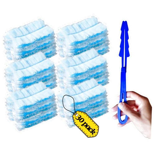 ME GUSTA SHOP 30 Duster Refill for Swiffer Duster Disposable Dusters Refills, Disposable Replacement Head | Duster Refills Removal Brush | Static Dust Removal Brush + 1 Handle for Cleaning | Static Dust
