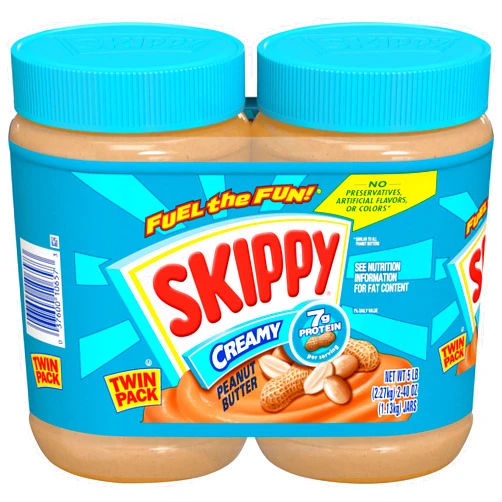 SKIPPY Creamy Peanut Butter, 40 Ounce Twin Pack,2.5 Pound (Pack of 2)