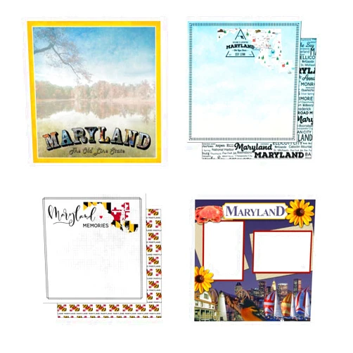 Generic Custom Bundle - 4 Maryland Travel Vacation Themed 12