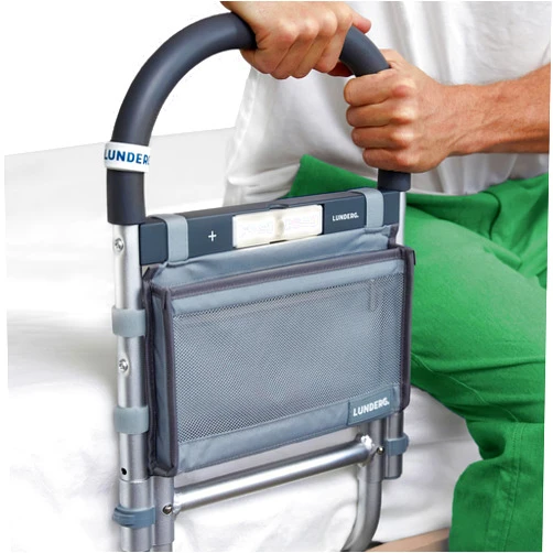 Lunderg Bed Rails for Elderly Adults Safety - with Motion Light & Storage Pocket - Railings for Seniors & Surgery Patients - The Bed Cane Fits Any Bed & Makes Getting in & Out of Bed Much Easier
