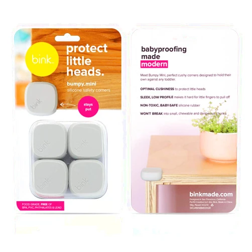 Bink | 100% Silicone Baby Proofing Corner Guards | x4 Pack (Grey)