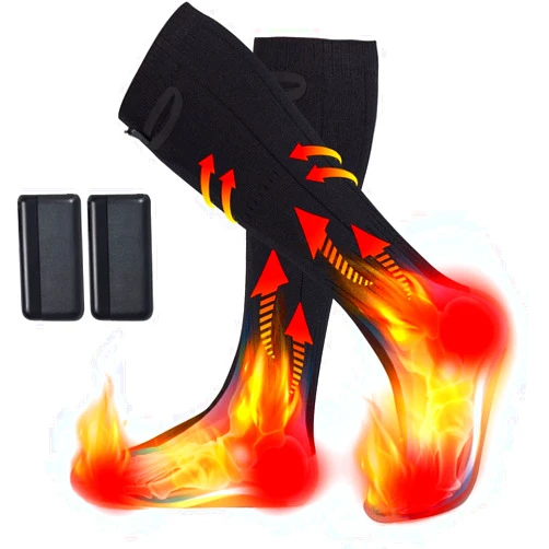 Baowenqier Heated Socks for Men Women with 5V 4000mAh Rechargeable Battery Powered Machine Washable Thermal Heating Socks Electric Foot Warmer Winter Outdoor Skiing Hunting Camping