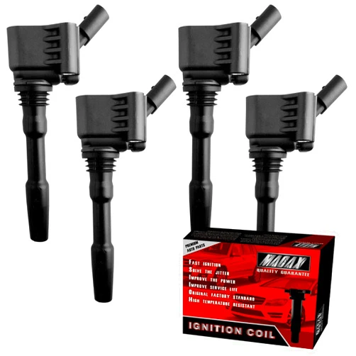 MACAX Set of 4 Ignition Coils 06J905110G Compatible with Volkswagen Audi Beetle Golf Jetta 1.8L 2.0L L4 - Replaces 06K905110K