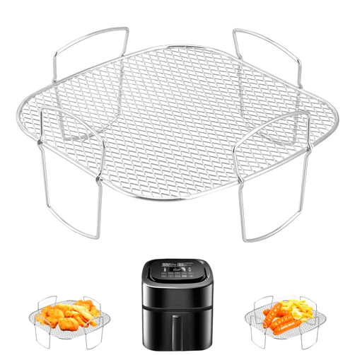 GWY Air Fryer Basket for Nuwave Oven, Steel Grill Basket, Non-stick Mesh Basket Set, Air Fryer Tray Wire Rack Roasting Basket