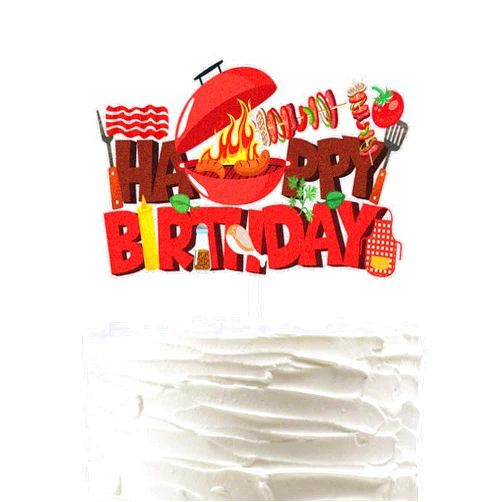 PHOHUI HAVE A NICE TIME Barbecue Cake Topper for BBQ Sausage Roti Grill Cooking Theme Happy Birthday Cake Decorations,Cooking/BBQ Theme Party Decorations for Birthday Baby Shower Summer Party Supplies