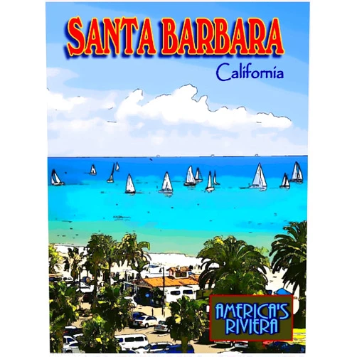 American Magnet Magnet Santa Barbara California United States America Travel Advertisement Magnet 2