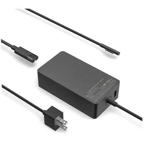 XYT-TECH Surface Book Surface Pro Charger 65W 15V 4A AC Power Adapter Supply for Microsoft Surface Book 2 Surface Pro 3/4/5/6 Surface Go Surface Laptop 2 with USB Charging Port and 6ft Cord fit Model 1706