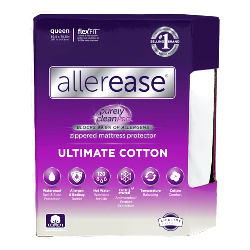Aller-Ease AllerEase Ultimate Allergy Protection and Comfort Zippered Mattress Protector, Queen