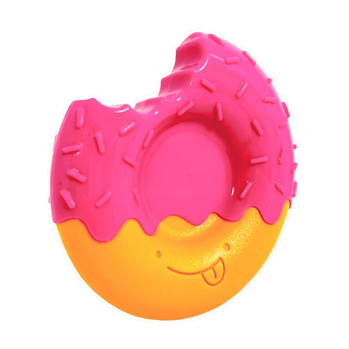 Nylabone Power Chew Donut Dog Chew Toy - Fun & Cute Dog Toys for Aggressive Chewers, Durable Dog Toys, Bacon Glazed Flavor, Medium/Wolf (1 Count)