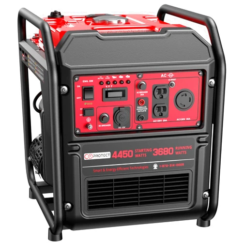 PowerSmart 4450W Portable Inverter Generator, Gas Powered, CO-Sensor, Lightweight & Quiet for Home Use and Emergency Backup, Camping, EPA Compliant