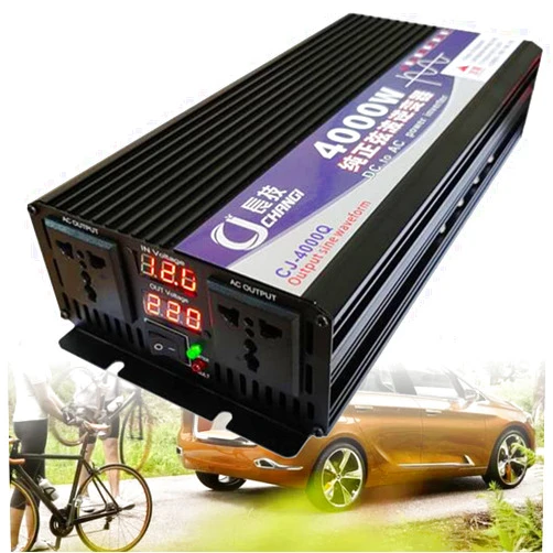 ELBLUS Pure Sine Wave Power Inverter 3500W 4000W 5000W 5500W DC 12V/24V/48V/60V/72V to AC 110V/220V Car Plug Inverter Adapter Power Converter,for Home, RV, Truck, Off-Grid Solar,4000W-72Vto220V