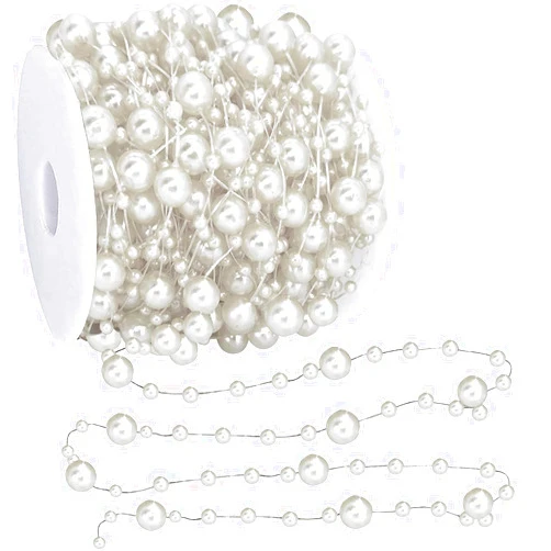 Generic 66 Ft Christmas Beads Garland Decoration Pearl Strands Chain for Christmas Tree Decoration Indoor Outdoor Home Mantle Fireplace Holiday Decor