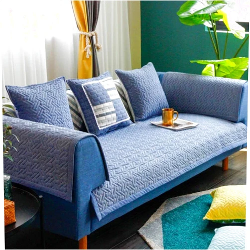 FONSMAY U Shape Couch Sofa Slipcover Cotton Elastic Bottom Couch Slip Cover Dual Waterproof Furniture Stain Protector Couch Sofa Cover for Pets Dog Cat