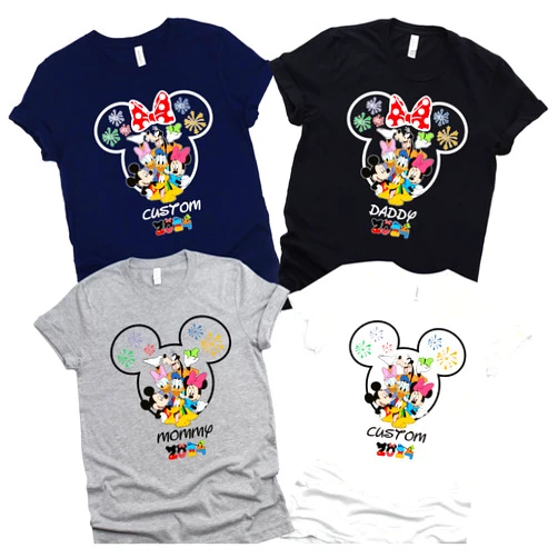 Handmade Customized D#sney Shirts For Family Vacation 2024 Shirt D#sney Trip Essentials Shirts D#sneyland Family Matching Shirts M#ckey & M#nnie Mouse D#sney character T-shirts Kids Travel Custom T-Shirts