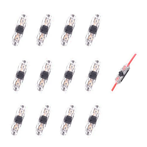 Mavelovs Low Voltage Wire Connector, Quick Solderless Wire Splice Connector, 12 Pack Small Gauge Wire Connectors, No Stripping LED Wire Connectors, Fits 24-20 AWG Stranded/Solid Electrical Wires, I Type 1 Pin