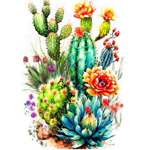 DIYDECORFUN Diamond Painting Kits for Adults Cactus Diamond Art Kits 5D Full Round Succulent Diamond Dots for Beginner DIY Plants Paint with Diamonds Flower Beads Gem Art for Wall Decor 12x16 Inches