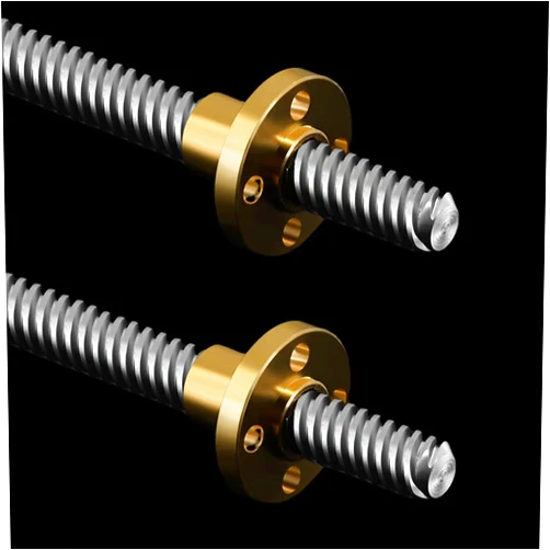 Kwweeoo T8 Lead Screw 300mm / 11.81 inch Length + Brass Nut, T8 8mm Diameter T8 x 8 Tr8 x 8 Acme Thread Screw Pitch 2mm Lead 8mm 4 Starts, 2 Pcs, Used in 3D Printer Z Axis CNC (Kwweeoo)