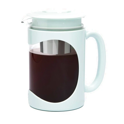 Primula Burke Deluxe Cold Brew Iced Coffee Maker, Comfort Grip Handle, Durable Glass Carafe, Removable Mesh Filter, Perfect 6 Cup Size, Dishwasher Safe, 1.6 qt, Aqua