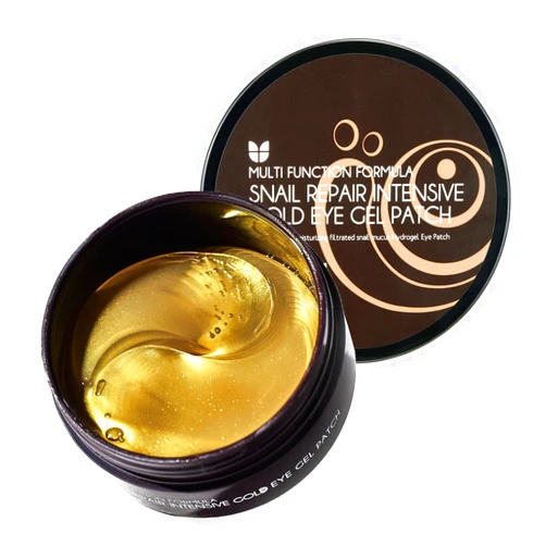 MIZON 24K Gold and Snail Mucin Hydrogel Under Eye Patches, for Puffy Eyes, Dark Circles, Moisturizing, Fine Lines, Korean Skincare (30 Pairs)