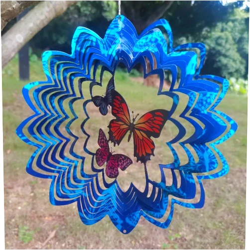 Lylence 3D Butterfly Wind Spinner – Lylence Metal Wind Spinners Outdoor, Wind Spinner for Yard and Garden, Hanging Wind Spinners Outdoor, Wind Spinner Decoration – 9.9Inches