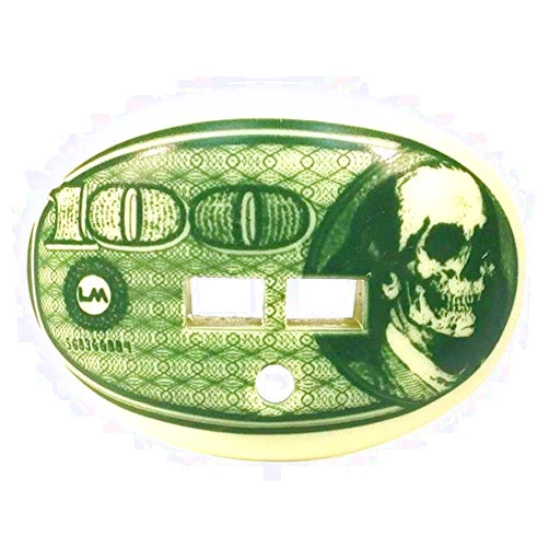 LOUDMOUTHGUARDS Football Mouth Guard - Pacifier Lip Protector Mouthpiece for Youth and Adults - Money Dollar Bill Design - Multiple Colors - Top and Bottom Teeth Protection - Great Air Flow