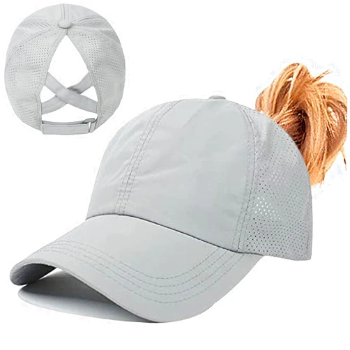 Enwokran Womens Ponytail Hat Baseball Cap, Adjustable Criss Cross Baseball Cap High Bun Unisex Quick Drying Trucker Hats
