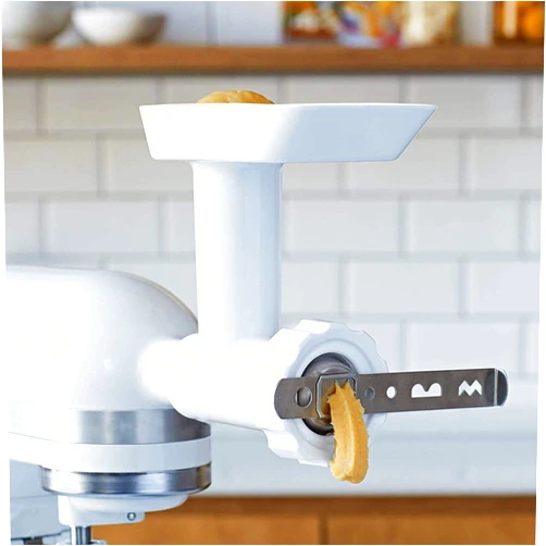 Kaiwern Cookie Press Attachment Stainless Steel Biscuit Pastry Accessories, Meat Mincer Attachment Churros Dough Pastry Maker Cookies Attachment