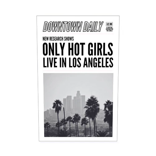 NAVIWEEK Retro Only Hot Girlslivein Los Angeles Newspaper Headline Posters Pink Minimalist Canvas Wall Art West Coast Prints Painting For Home Bedroom Dorm Wall Decor 12x16in Unframed
