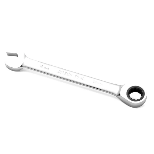 Jetech 16mm Ratcheting Combination Wrench, Industrial Grade Gear Spanner with 12-Point 72-Tooth Ratchet, Forged and Heat-Treated Cr-V Steel, Metric