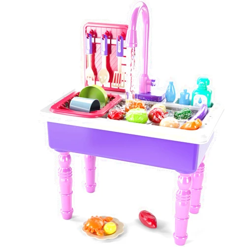 SmartChef Play Kitchen Sink Toys , Electric Dishwasher Playing Toy with Running Water, Play Food & Tableware Accessories, Kitchen Set Toys, Role Play Sink Set for Toddlers Kids Boys Girls