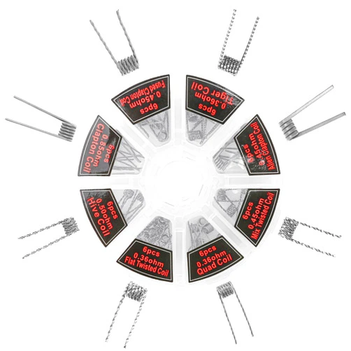 Marsrut 48Pcs/Set 8 in 1 Single Coils Platte Iron-chromium-aluminum Heating Wire Resistance Premade Prebuilt Coil, Hot Wire Replacement for Swag, Master, Nautilus