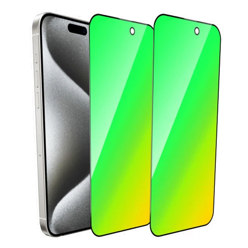 Eliphelet 2 Pack for iPhone 15 pro max Privacy Screen Protector Tempered Glass for 15 pro max 6.7inch Gradient Green Anti Blue Light Anti Spy Full Coverage Bubble Free Easy Installation