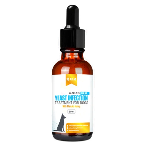 Kilab Natural Yeast Infection Treatment for Dogs. Supports Healthy Itch Relief, Inflammation Relief, Allergy Relief & More. Dog Yeast Infection Treatment. (60 ML)