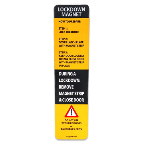 Make Your Message Stick 10 Pack - Lockdown Magnetic Strips for School Lockdowns - New and Improved! Durable 40mil Magnetic Strip (Black)… USA Made