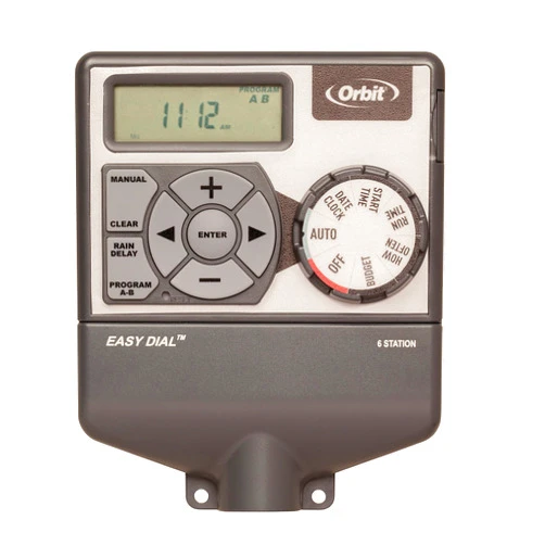 Orbit 28966 Easy Dial 6-Station Indoor Sprinkler Controller Gray