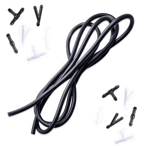OTUAYAUTO Windshield Washer Hose Kit, OTUAYAUTO Universal Washer Fluid Hose with with 12 PCS Hose Connectors, Compatible with Most car (4 Meters Length)