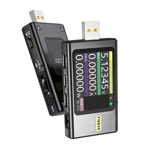 YWNYT USB Tester FNB58 Digital Voltmeter Current Tester TYPE-C Fast Charge Detection Trigger Capacity Measurement Ripple Measurement