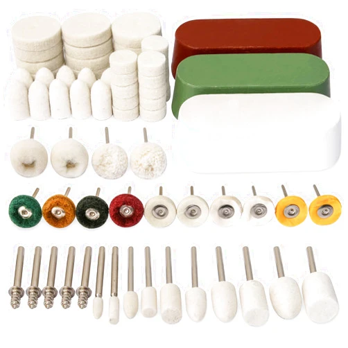 HOMEIDOL 72 PCS Buffing Wheel Polishing Kit Compatible with Dremel, with Polish Compound, Rotary Tool Accessories with 1/8