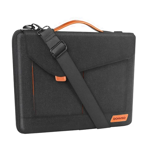 DOMISO 13 Inch Laptop Sleeve Bag Water Resistant Business Briefcase Carrying Shoulder Bag for Acer Aspire/Swift, ASUS Vivobook/Zenbook 14, Black
