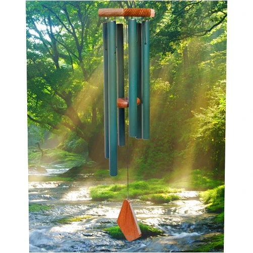 ASTARIN Wind Chimes Outdoor Large Deep Tone,Sympathy Wind Chime Outdoor, Memorial Wind-Chime with 6 Tuned Tubes, Elegant Chime for Garden, Patio, Balcony and Home Decor, Matte Green