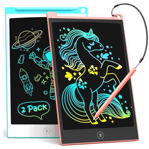 TECJOE 2 Pack LCD Writing Tablet, 8.5 Inch Colorful Doodle Board Drawing Tablet for Kids, Kids Travel Games Activity Learning Toys Birthday Gifts for 3 4 5 6 Year Old Boys and Girls Toddlers