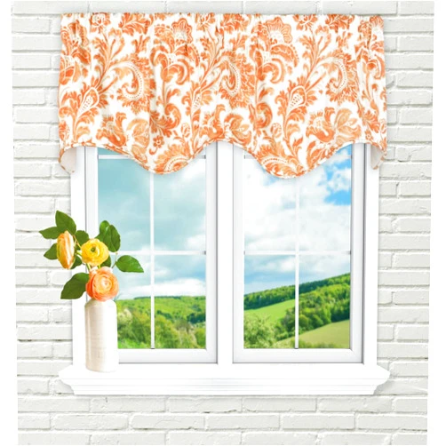 Ellis Curtain Boxtree Lined Scallop Valance, Orange