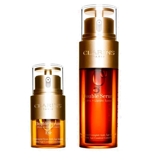 Clarins. Double Serum Anti-Aging Serum 50ML + 20ML Double Serum Eye Bundle