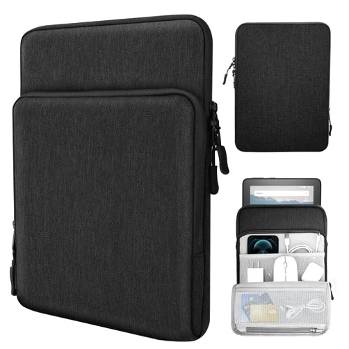 TiMOVO 8-9 Inch Tablet Sleeve Case for All-New iPad Mini 7 (A17 Pro, 2024), iPad Mini 6 (8.3-Inch, 2021), iPad Mini 5/4/3/2/1, Protective Pouch Bag with Multiple Pockets, Black